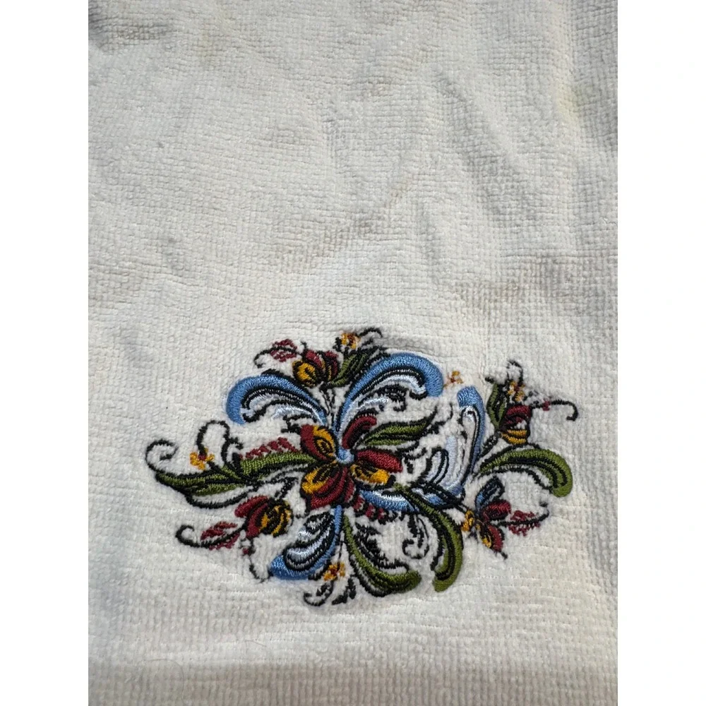 Towels Plus by Anvil Hand Towel Norwegian Embroidered Rosemaling Cloth